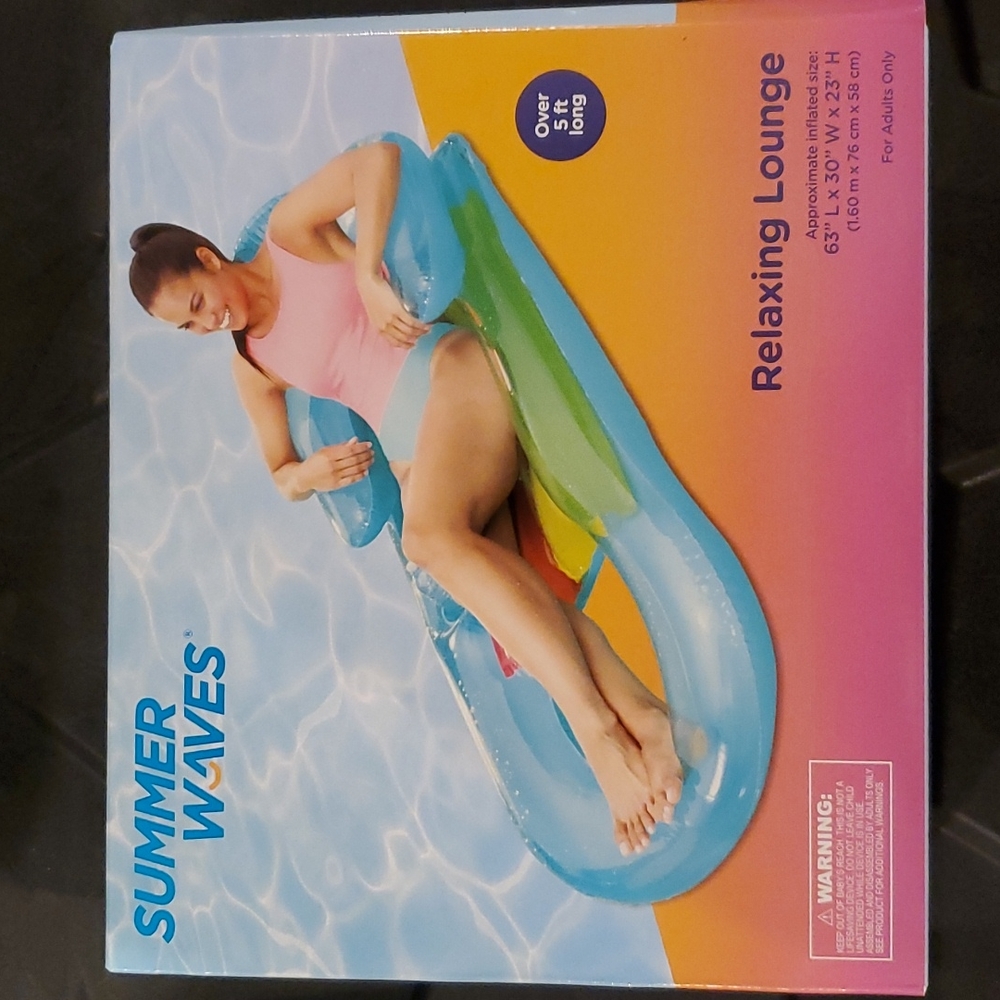 NEW SUMMER WAVES RELAXING LOUNGE POOL TOY LAKE FLOATY RAFT